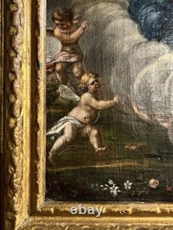 L'Assomption de la Vierge, Peinture Huile sur toile ancienne XVIIIe Siècle 18e