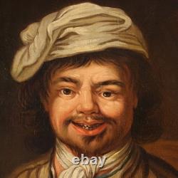 Le Guitariste Tableau Ancien Huile sur Toile Italie du XIXe Siècle Original