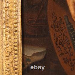 Le Guitariste Tableau Ancien Huile sur Toile Italie du XIXe Siècle Original