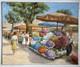 Le Marché Aux Fleurs, Scène Animée Tableau Ancien Huile Xx Restaurer