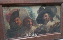 Les Trois Mousquetaires, Huile sur Panneau signée, Tableau Ancien, XIXème