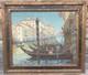Luigi Moretti Hst Peinture Venise Ancien Huile Sur Toile Gondole Italie