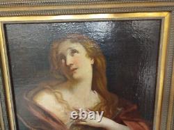 MARIE MADELAINE TABLEAU Ancien Peinture Sur Bois Femme 99TAB 12/01