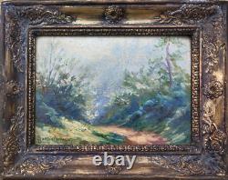 Magnifique tableau ancien paysage huile sur bois 22x16 cm Gaston Moreau
