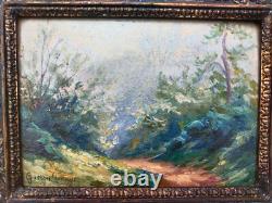 Magnifique tableau ancien paysage huile sur bois 22x16 cm Gaston Moreau