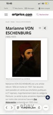 Marianne von Eschenburg Peinture Ancienne Portrait Jeune Fille Signé 1923/1925