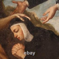 Marie Madeleine ancien tableau 17ème siècle peinture religieuse huile sur toile