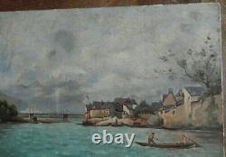 Marine huile ancienne HST XIX° signé