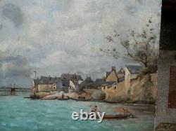 Marine huile ancienne HST XIX° signé