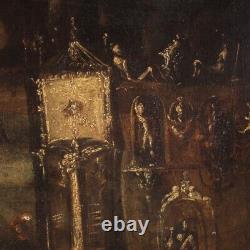 Martyre de Saint Janvier ancien tableau huile sur toile peinture religieuse 600