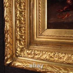 Nature morte signée tableau ancien huile sur toile peinture 19ème siècle