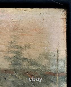 Paire Anciens Petits Tableaux HSP Barbizon Paysages Animés 19ème Signé
