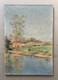 Paysage En Bord De Rivi&egrave;re, Tableau Ancien, Peinture, Signature &agrave; Identifier