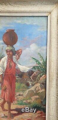 Peinture A L Huile Ancienne Sur Toile Orientaliste A Ramandy 1925 Malgache