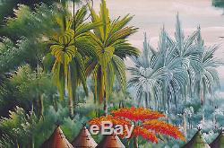 Peinture Africaine ancienne sur toile vers 1950