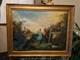 Peinture Ancienne Encadrée Huile Sur Toile Représentant Une Scène Galante