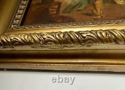 Peinture Ancienne Huile Sur Panneau Fin XIXe D'après Teniers École Hollandaise
