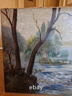 Peinture Ancienne Huile Sur Toile BESANCON PARC MICAUD CITADELLE