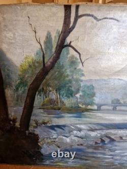 Peinture Ancienne Huile Sur Toile BESANCON PARC MICAUD CITADELLE