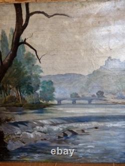 Peinture Ancienne Huile Sur Toile BESANCON PARC MICAUD CITADELLE