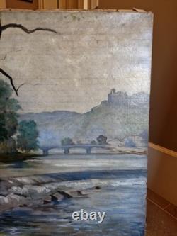 Peinture Ancienne Huile Sur Toile BESANCON PARC MICAUD CITADELLE