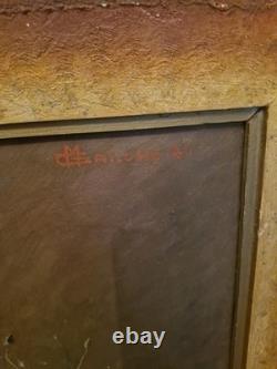Peinture Ancienne, Huile Sur Toile Encadrée Représentant Un Bouquet De Fleurs