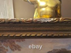 Peinture Ancienne, Huile Sur Toile Encadrée Représentant Une Scène Galante