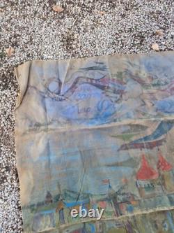 Peinture Ancienne, Huile Sur Toile Grande Dimension