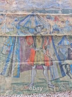 Peinture Ancienne, Huile Sur Toile Grande Dimension