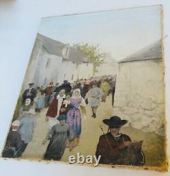 Peinture Ancienne Huile Sur Toile, Mariage Breton Au Xix° Siècle