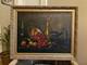 Peinture Ancienne, Huile Sur Toile Nature Morte Encadrée Et Signée