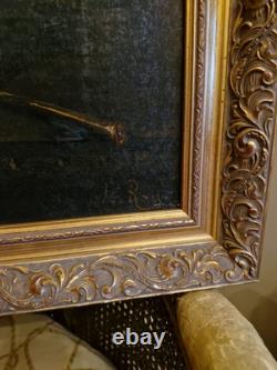 Peinture Ancienne, Huile Sur Toile Nature Morte Encadrée Et Signée