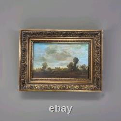 Peinture Ancienne Huile Sur Toile Paysage Barbizon Tableau Encadré Signé