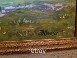 Peinture Ancienne, Huile Sur Toile Paysage De Montagne Signée Houriet