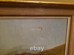 Peinture Ancienne Huile Sur Toile Paysage Et Chèvres Signée Et Datée