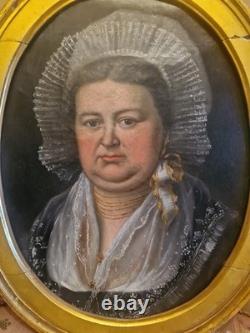 Peinture Ancienne, Huile Sur Toile Portrait De Femme XIX Ème S