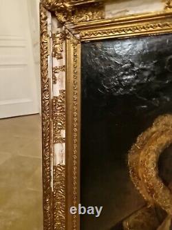 Peinture Ancienne, Huile Sur Toile, Portrait De Femme XIX Ème S