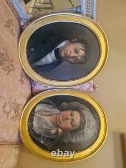 Peinture Ancienne, Huile Sur Toile Portrait De Femme XIX Ème S