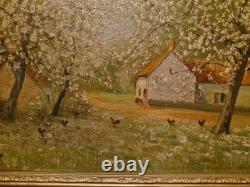 Peinture Ancienne Huile Sur Toile Poule Signée Adolphe POOT