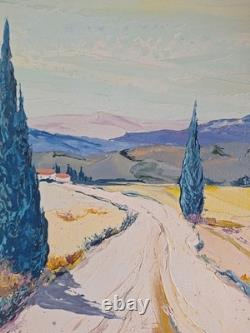 Peinture Ancienne Huile Sur Toile Provence Paysage Nature Arbres Tableau Signé
