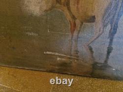 Peinture Ancienne Huile Sur Toile Représentant Des Vaches