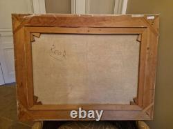 Peinture Ancienne Huile Sur Toile Représentant Un Paysage