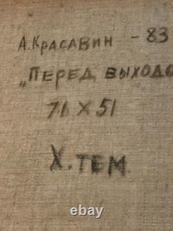 Peinture Ancienne Huile Sur Toile Signee Alexei Krassavine Peintre Russe