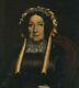 Peinture Ancienne Huile Sur Toile Signé Femme Portrait, Chapeau 1852