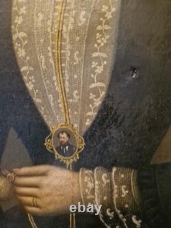 Peinture Ancienne Représentant Un Portrait De Femme XIX Ème S