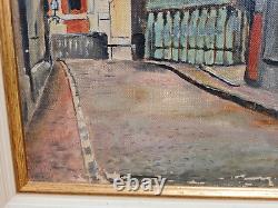 Peinture Ancienne huile sur toile représentant la rue Lepic