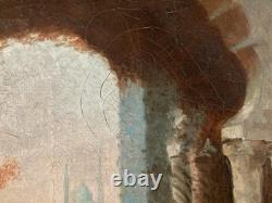 Peinture Copie Félix Ziem Sérail à Constantinople danse Orientalisme 1914 Ancien