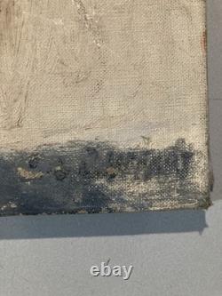 Peinture Femme À Identifier Signé 1950 Toile Old Portrait Ancien Painting XXe