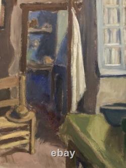 Peinture Huile Sur Carton 1920 Intérieur Meuble Ancien Old Original Painting Art