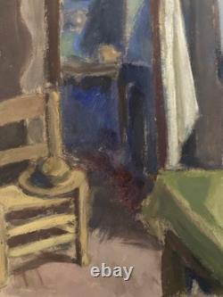 Peinture Huile Sur Carton 1920 Intérieur Meuble Ancien Old Original Painting Art